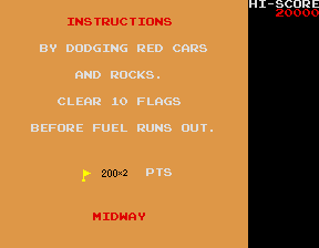 Rally X (Midway) Title Screen
